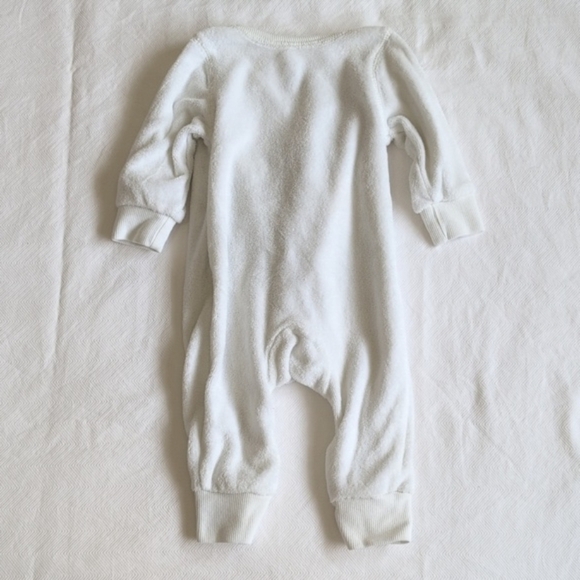 carter's white terry cloth snap kimono style jumpsuit & hat 3 months baby unisex - Picture 7 of 8